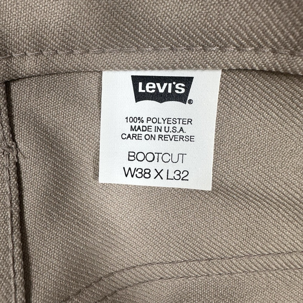Vintage Levi's Pants Mens 38x32 Tag (36x33 Fit) Beige Polyester Bootcut USA Made - Picture 8 of 9